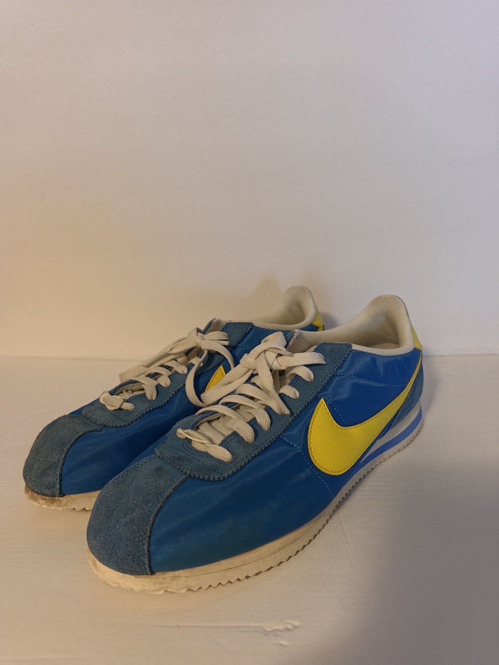 Nike Cortez Nylon Blue Yellow Vintage Sneakers - Men's Size 11